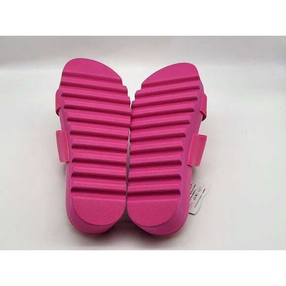 REEF Banded Horizon Hi Platform Slip On Cushion Comfort Slide Sandal Pink Size 6 - Picture 7 of 10